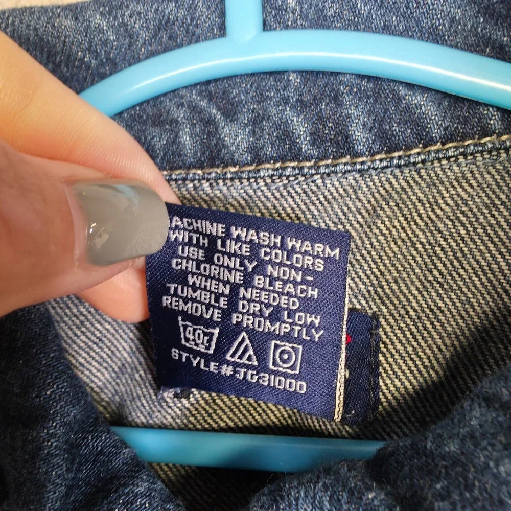 Vintage Guess Jacket Girl 6 Blue Denim‎ Dark Wash Classic Western Trucker Y2K